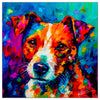 Colorful Jack Russell portrait in modern art style, perfect for home decor.