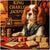 King Charles Cavalier in royal attire seated at a poker table with gold chips, biscuit coins, whiskey, and wooden cards under a sign that reads King Charles’ Jackpots.