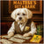 Maltese in glasses and a vest seated at a table with themed currency, Pawlay Picks, and Barksworth investment tins beneath a sign reading Maltese’s Bet & Bark.