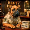Meet the mastiff who runs the lounge and the loot. Dripping in gold, chewing authority, and owning every inch of the scene. Printed on premium metal. Heavyweight brilliance.