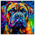 Colorful Mastiff portrait in modern art style, perfect for home decor.