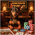 Miniature Pinscher named Lucky Legs Lola sitting at a poker table with chips and cards, in a casino setting with “Top Dog” collar