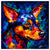 Colorful Miniature Pinscher portrait in modern art style, perfect for home decor.