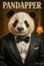 Elegant panda in tuxedo metal print art