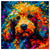 Colorful Poodle portrait in modern art style, perfect for home decor.
