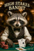 High Stakes Bandit raccoon blackjack dealer metal print artwork