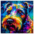 Colorful Schnauzer portrait in modern art style, perfect for home decor.