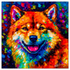 Colorful Shiba Inu portrait in modern art style, perfect for home decor.