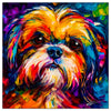 Colorful Shih Tzu portrait in modern art style, perfect for home decor.