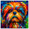 Colorful Shih Tzu portrait in modern art style, perfect for home decor.