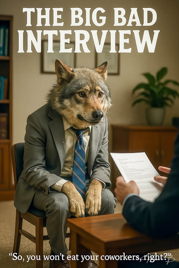 The Big Bad Interview humorous wolf office metal print