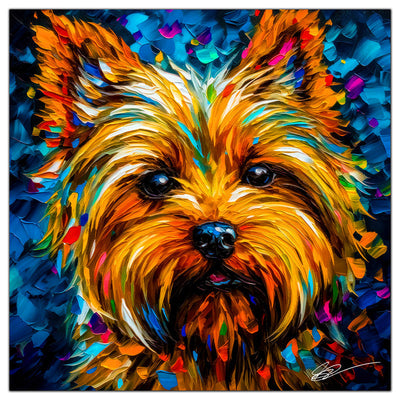 Yorkshire Terrier palette pooch colorful metal print wall art