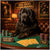Newfoundland dog artwork titled Big Dog Gaming Grounds on metal print showcasing a luxurious poker lounge scene