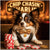 Papillon dog artwork titled Chip Chasin' Charlie on metal print showcasing a sophisticated casino poker setting