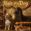 Hair of the Dog Afghan Hound 003 Ruff & Ready Funny Canine Art neon lights, bacon-woven flair, and egg murals