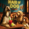 Hair of the Dog Afghan Shepherd 006 Ruff & Ready Funny Canine Art neon lights, bacon-woven flair, and egg murals
