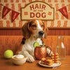 Hair of the Dog American Foxhound 003 Ruff & Ready Funny Canine Art neon lights, bacon-woven flair, and egg murals