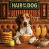 Hair of the Dog American Foxhound 004 Ruff & Ready Funny Canine Art neon lights, bacon-woven flair, and egg murals