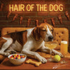 Hair of the Dog American Foxhound 011 Ruff & Ready Funny Canine Art neon lights, bacon-woven flair, and egg murals