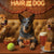 Hair of the Dog Australian Cattle Dog 003 Ruff & Ready Funny Canine Art neon lights, bacon-woven flair, and egg murals