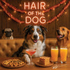 Hair of the Dog Australian Shepherd 010 Ruff & Ready Funny Canine Art neon lights, bacon-woven flair, and egg murals