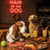 Hair of the Dog Basset Hound 008 Ruff & Ready Funny Canine Art neon lights, bacon-woven flair, and egg murals