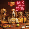 Hair of the Dog Basset Hound 014 Ruff & Ready Funny Canine Art neon lights, bacon-woven flair, and egg murals