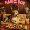 Hair of the Dog Beagle 011 Ruff & Ready Funny Canine Art neon lights, bacon-woven flair, and egg murals