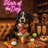 Hair of the Dog Bernese Mountain Dog 003 Ruff & Ready Funny Canine Art neon lights, bacon-woven flair, and egg murals