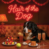 Hair of the Dog Bernese Mountain Dog 007 Ruff & Ready Funny Canine Art neon lights, bacon-woven flair, and egg murals