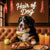 Hair of the Dog Bernese Mountain Dog 008 Ruff & Ready Funny Canine Art neon lights, bacon-woven flair, and egg murals