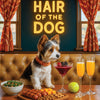 Hair of the Dog Biewer Terrier 009 Ruff & Ready Funny Canine Art neon lights, bacon-woven flair, and egg murals