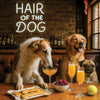Hair of the Dog Borzoi 001 Ruff & Ready Funny Canine Art neon lights, bacon-woven flair, and egg murals