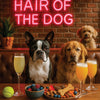 Hair of the Dog Boston Terrier 014 Ruff & Ready Funny Canine Art neon lights, bacon-woven flair, and egg murals