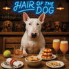 Hair of the Dog Bull Terrier 002 Ruff & Ready Funny Canine Art neon lights, bacon-woven flair, and egg murals