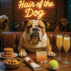 Hair of the Dog Bulldog 002 Ruff & Ready Funny Canine Art neon lights, bacon-woven flair, and egg murals