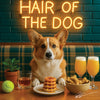 Hair of the Dog Cardigan Welsh Corgi 007 Ruff & Ready Funny Canine Art neon lights, bacon-woven flair, and egg murals