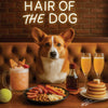 Hair of the Dog Cardigan Welsh Corgi 008 Ruff & Ready Funny Canine Art neon lights, bacon-woven flair, and egg murals