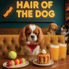 Hair of the Dog Cavalier King Charles Spaniel 007 Ruff & Ready Funny Canine Art neon lights, bacon-woven flair, and egg murals