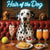 Hair of the Dog Dalmatian 006 Ruff & Ready Funny Canine Art neon lights, bacon-woven flair, and egg murals