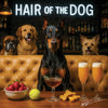 Hair of the Dog Doberman Pinscher 012 Ruff & Ready Funny Canine Art neon lights, bacon-woven flair, and egg murals