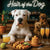 Hair of the Dog Dogo Argentino 004 Ruff & Ready Funny Canine Art neon lights, bacon-woven flair, and egg murals
