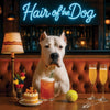Hair of the Dog Dogo Argentino 010 Ruff & Ready Funny Canine Art neon lights, bacon-woven flair, and egg murals