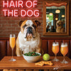 Hair of the Dog English Bulldog 004 Ruff & Ready Funny Canine Art neon lights, bacon-woven flair, and egg murals