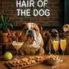 Hair of the Dog English Bulldog 010 Ruff & Ready Funny Canine Art neon lights, bacon-woven flair, and egg murals