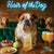 Hair of the Dog English Bulldog 011 Ruff & Ready Funny Canine Art neon lights, bacon-woven flair, and egg murals