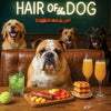 Hair of the Dog English Bulldog 015 Ruff & Ready Funny Canine Art neon lights, bacon-woven flair, and egg murals
