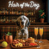 Hair of the Dog English Setter 012 Ruff & Ready Funny Canine Art neon lights, bacon-woven flair, and egg murals