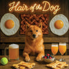 Hair of the Dog Finnish Spitz 010 Ruff & Ready Funny Canine Art neon lights, bacon-woven flair, and egg murals