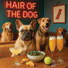 Hair of the Dog French Bulldog 004 Ruff & Ready Funny Canine Art neon lights, bacon-woven flair, and egg murals